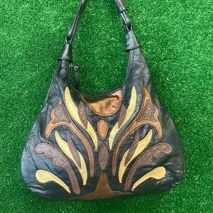 Vintage multi leather patchwork Purse